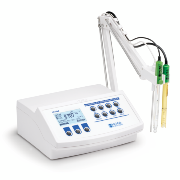 HI3512: Dual-Input pH/ORP/ISE/EC/Resistivity/TDS/NaCl/Temperature Bench Meter