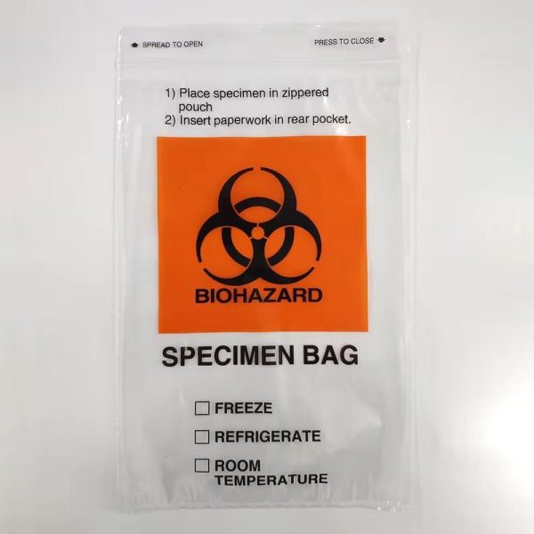 Biohazard Specimen Bag with rear pocket