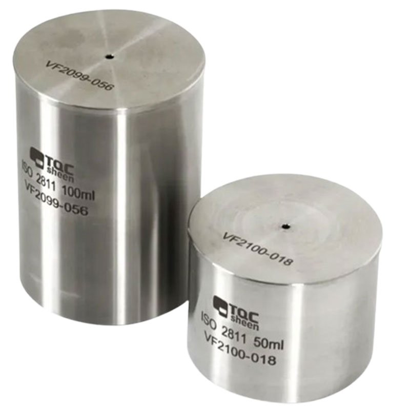 Stainless steel pycnometer-densimeter
