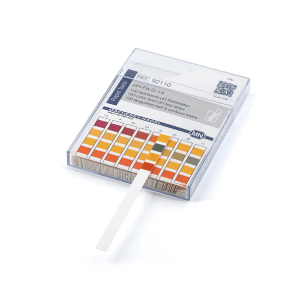 pH test strips, pH‑Fix 0–14, fixed indicator
