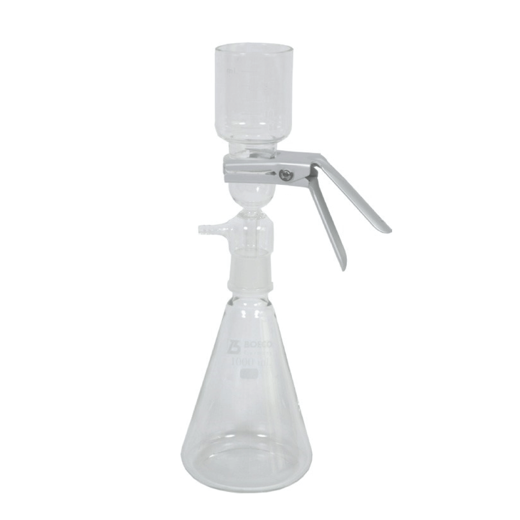 Filtration unit for 47-50 mm membrane filter with vacuum-resistant flask, capacity 1 litre