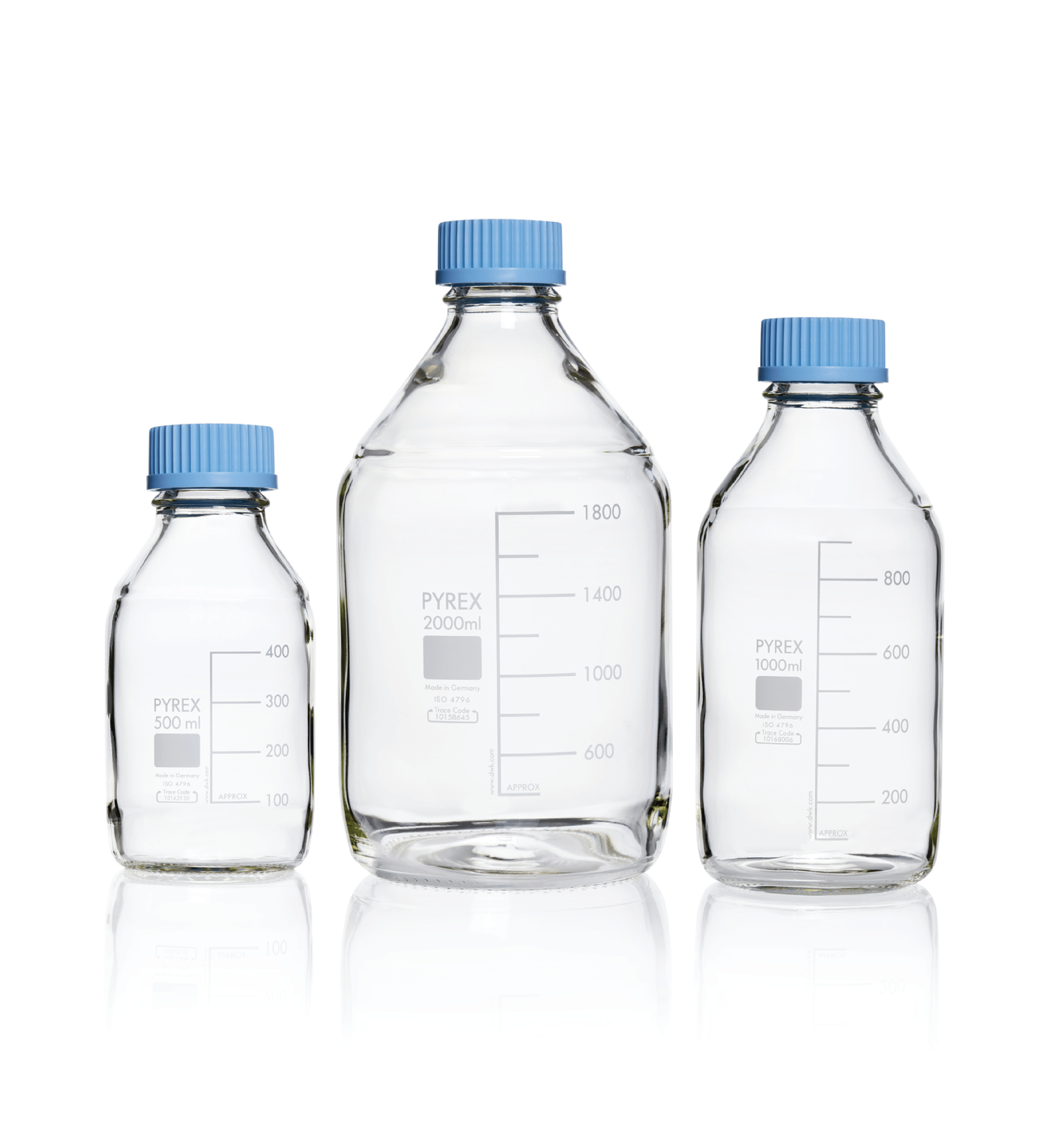 PYREX® Bottles, media-lab, with cap and pouring ring - Image 1