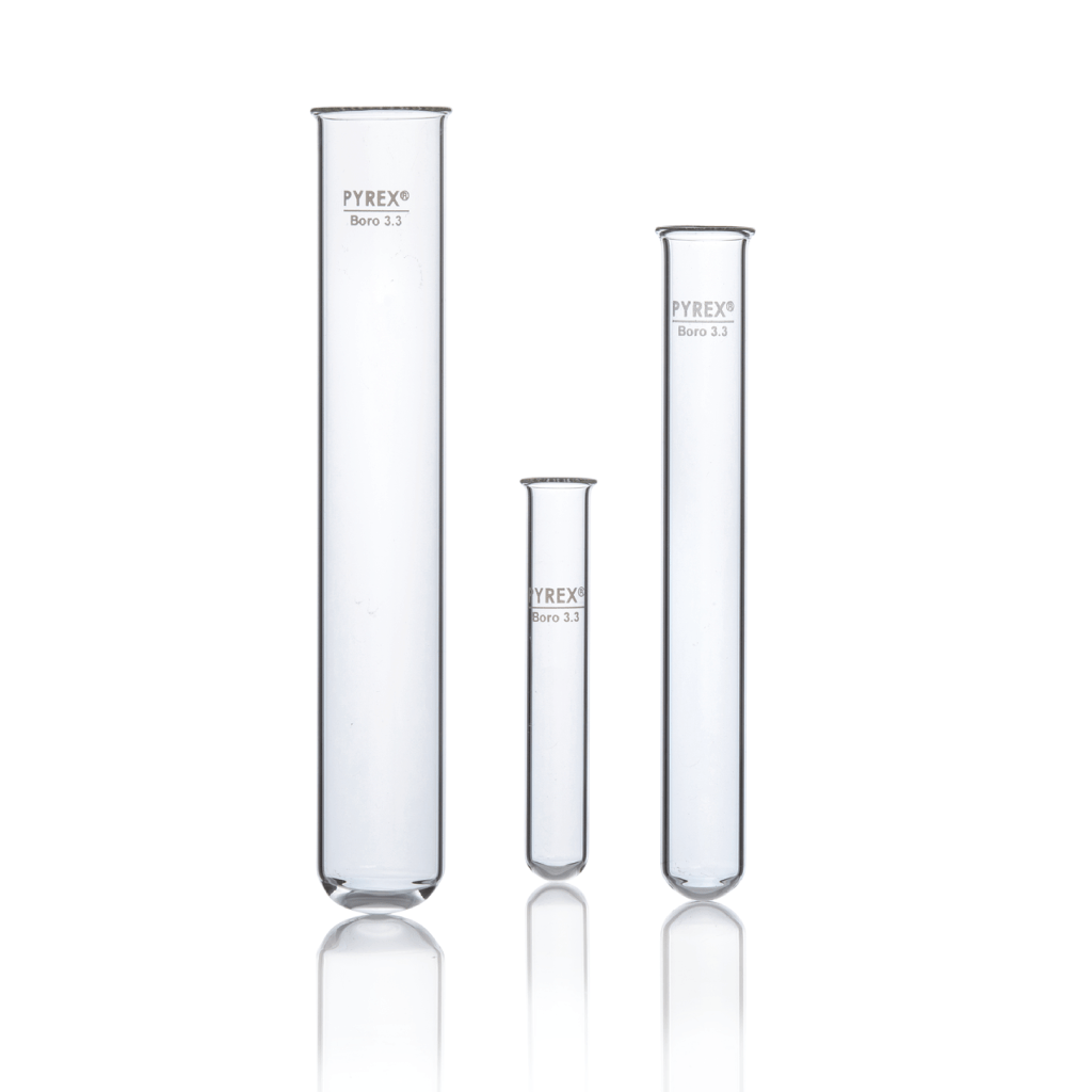 PYREX® Test Tubes, medium wall, with rim