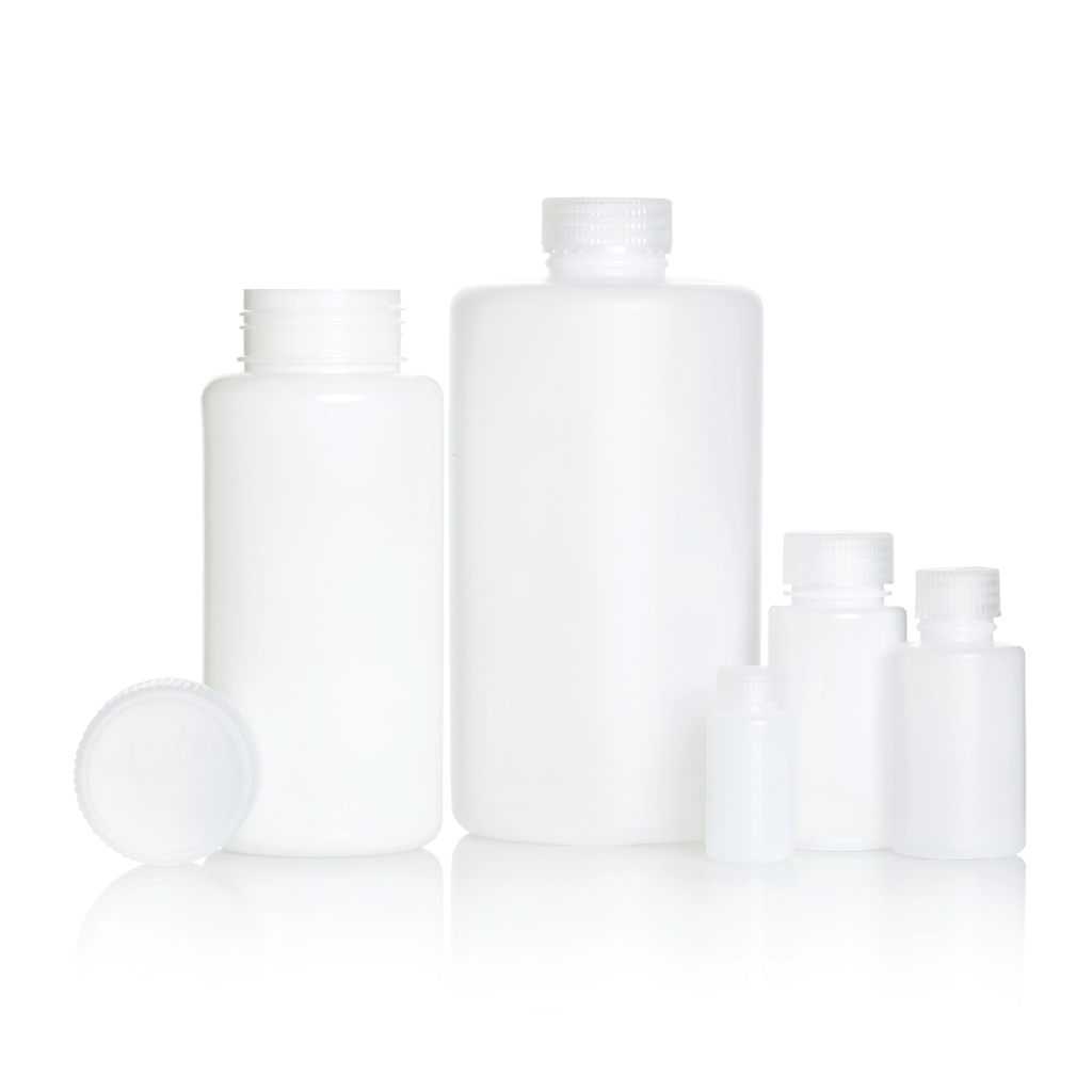 AZLON® Bottle, round, wide neck, HDPE