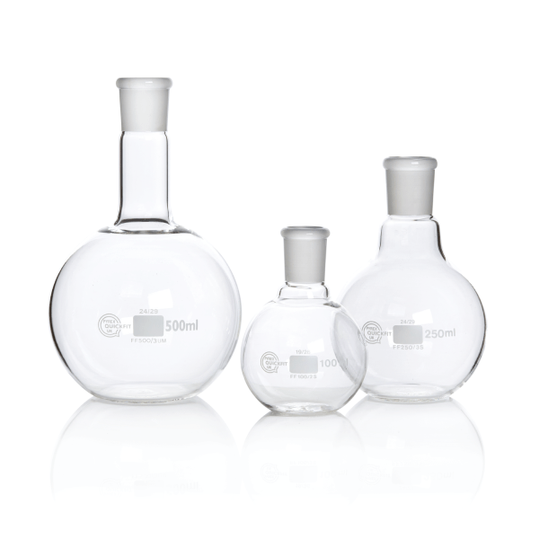 QUICKFIT® Flasks Flat Bottom, short neck, with standard ground joint