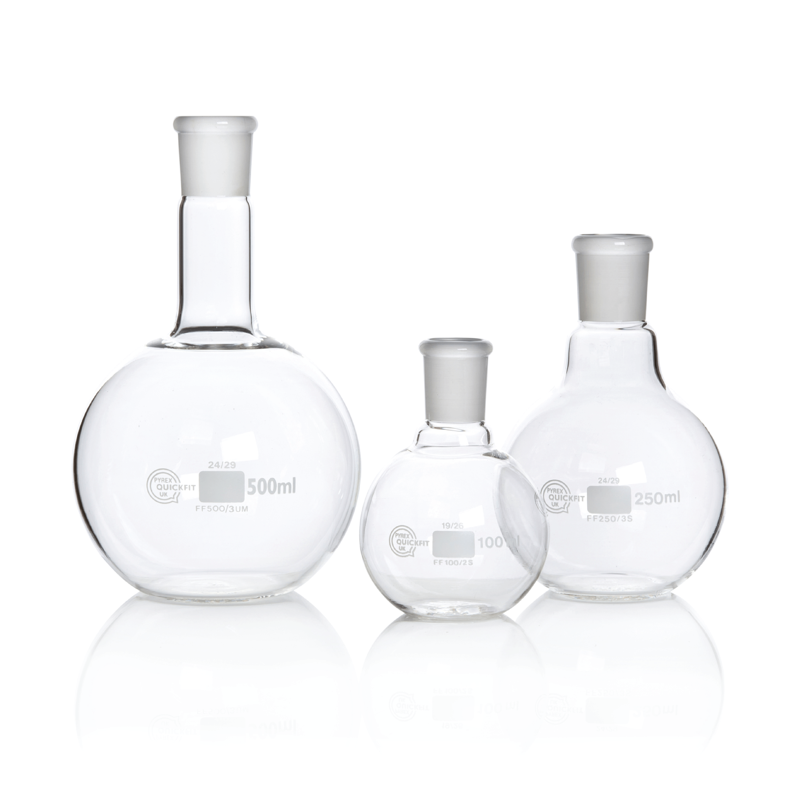 QUICKFIT® Flasks Flat Bottom, short neck, with standard ground joint - Image 1