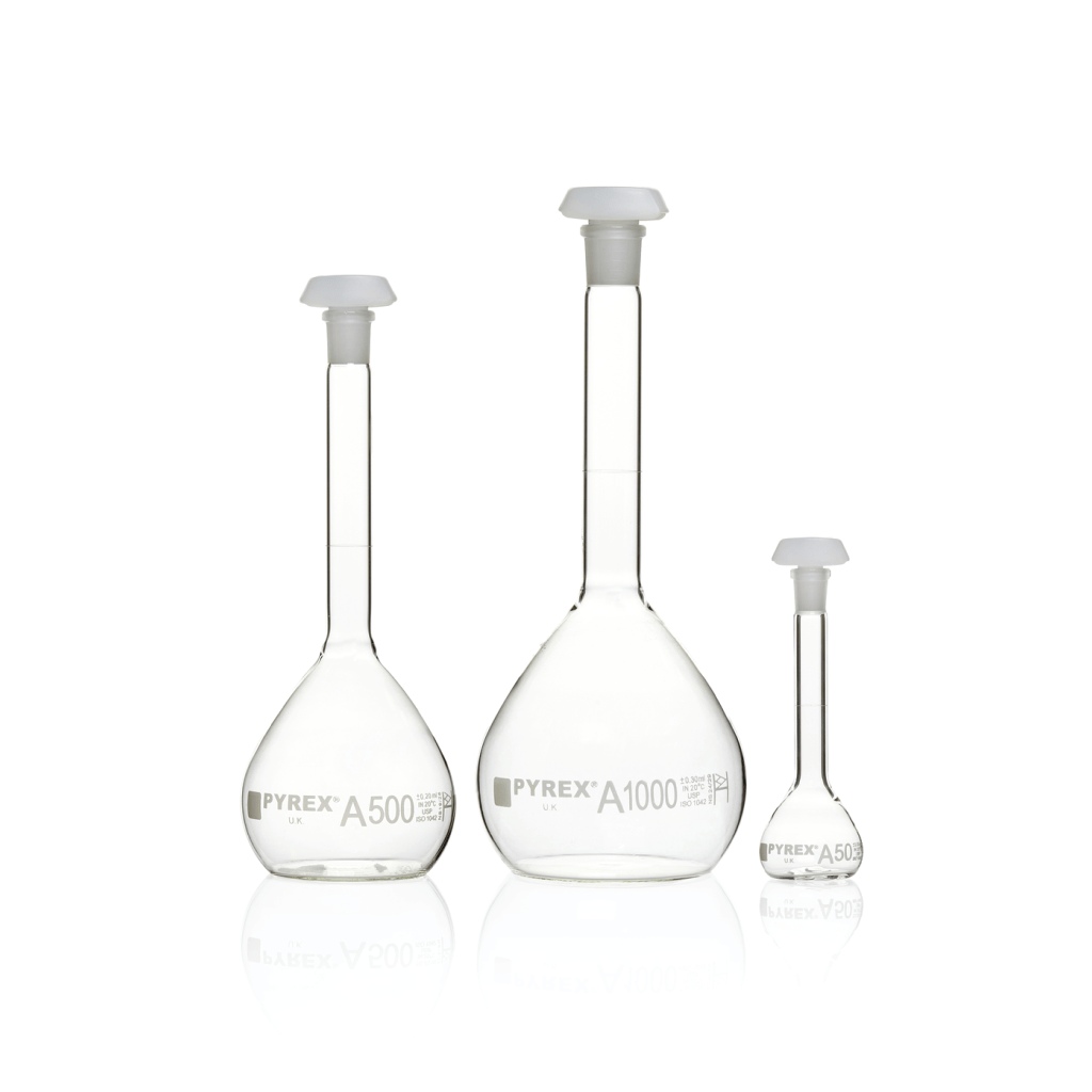PYREX® Volumetric Flask, Class A, USP/ISO/DIN tolerances