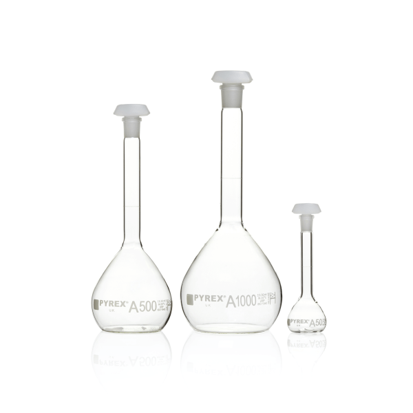 PYREX® Volumetric Flask, Class A, USP/ISO/DIN tolerances