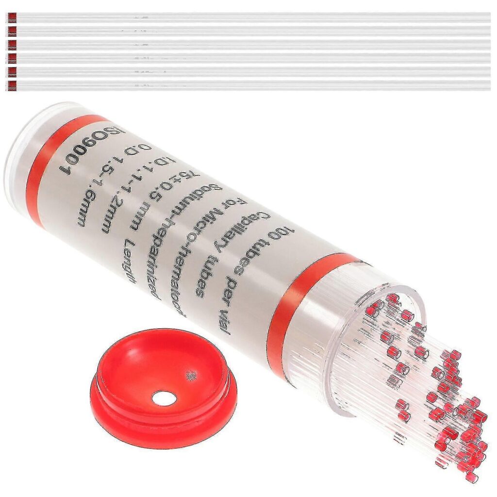 Micro-Hematocrit Capillary Tubes Sodium-heparinized red top, 75 mm