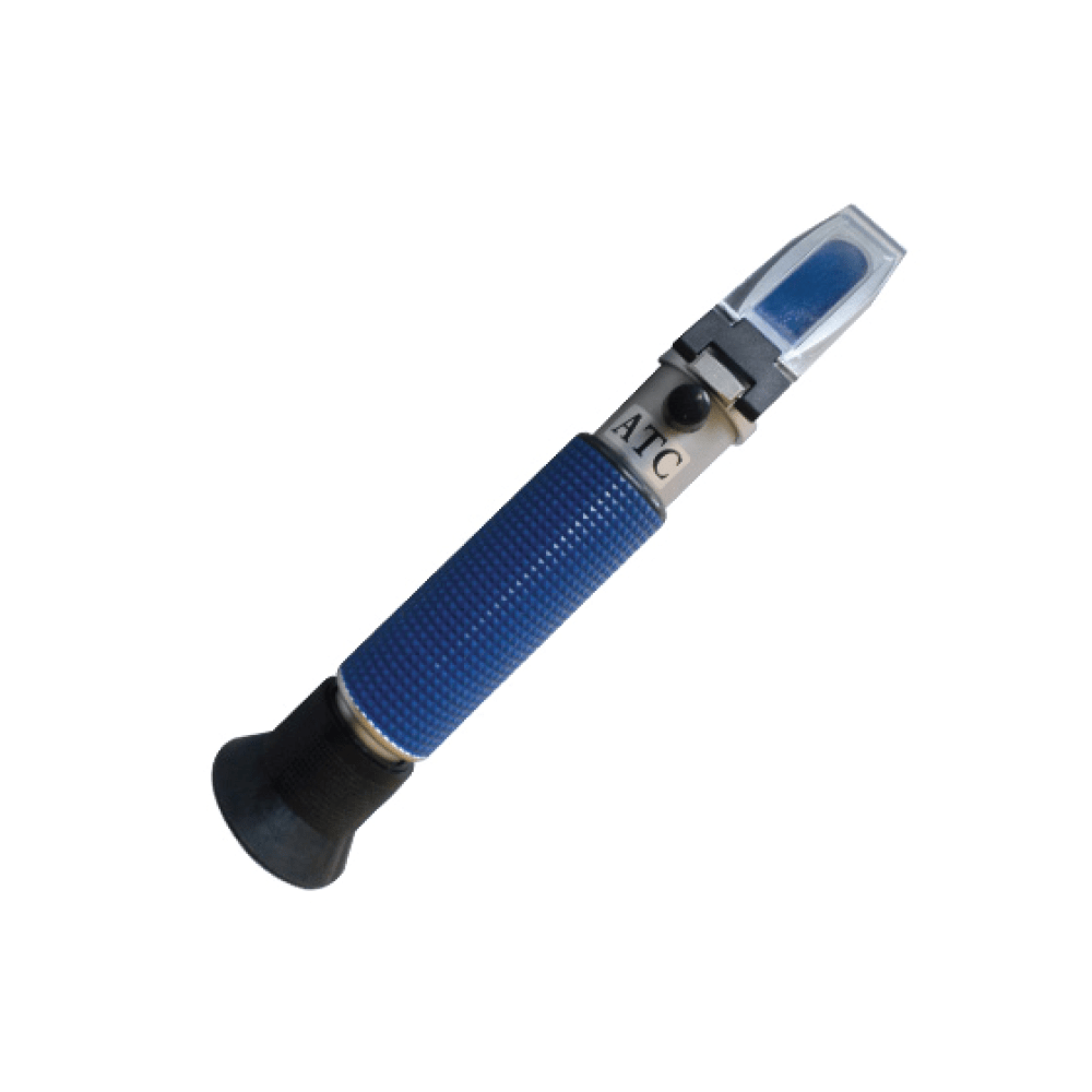 Hand held refractometer 3 scales 58-90 : 0.5% Brix / 38-43 :0.5°Bé/12-27% water conc. with ATC