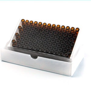 2ml Amber Glass Vial with writing area, 9-425,Screw top - Image 2